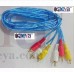 OkaeYa 3 RCA Male to Male Flat AV Cable 1 Meter - Home Theater Laptop PC DVD